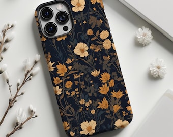 Wildflower William Morris Style Phone Case, Dark Floral Vintage Design for iPhone, Galaxy, Pixel