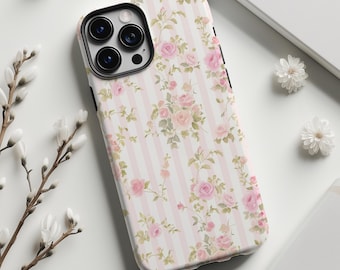 MagSafe iPhone Case: Faded Floral Pink Rose
