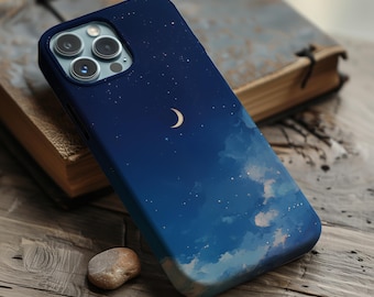 Blue Sky Moon Phone Case for iPhone, Samsung, Pixel