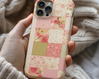 Floral Patchwork Phone Case: Vintage Quilted Design