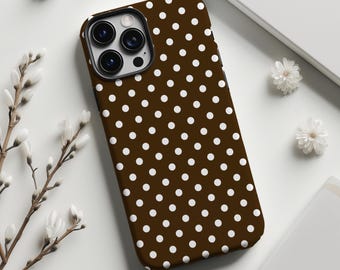 MagSafe Brown Polka Dot Phone Case, Coquette Style for iPhone