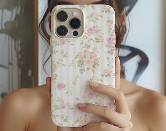 Faded Floral Pink Rose Phone Case: Coquette Design for iPhone, Galaxy, Pixel