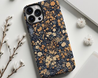 Blue Wildflower Phone Case: William Morris Style Floral Art for iPhone, Galaxy, Pixel