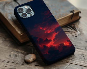 Red Night with Clouds Phone Case for iPhone, Samsung, Pixel