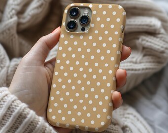 MagSafe Beige Polka Dot Phone Case, Coquette Style for iPhone 17 16 15 14