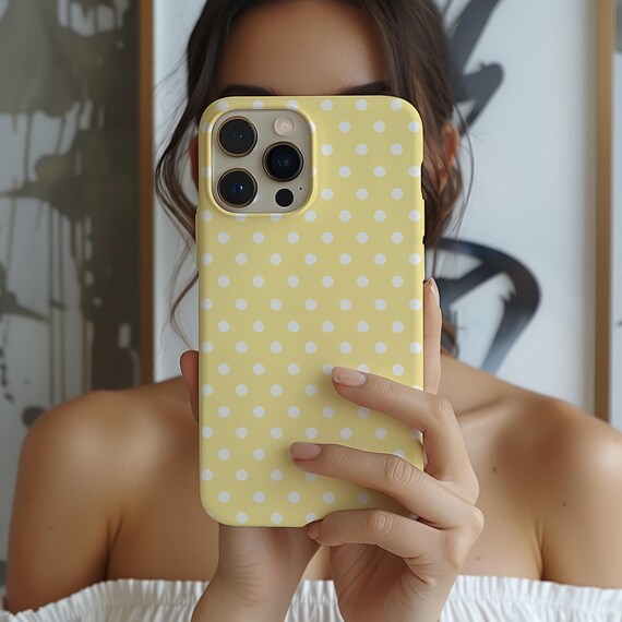 Yellow Polka Dot Phone Case, Coquette Style for iPhone, Galaxy, Pixel