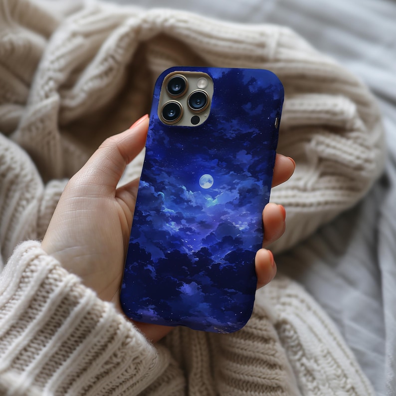 Funda para teléfono Midnight Sky, Full Moon MagSafe para iPhone 17, 16, 15 y 14 imagen 1