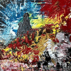En attente : Acrylique sur toile fait main, art italien, art contemporain peinture faite main, original, art moderne