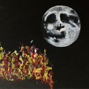 Lune : Acrylique sur toile fait main, art italien, art contemporain, peinture faite main, original, art moderne