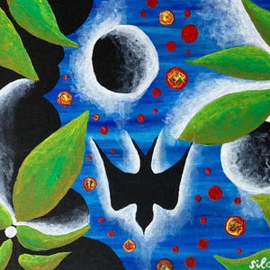Hirondelle : Acrylique sur toile fait main, art italien, art contemporain, peinture faite main, original, art moderne