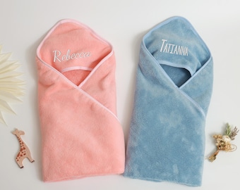 Toalla de baño personalizada para bebé, toalla con capucha personalizada con nombre, toalla suave con capucha para recién nacido, regalo personalizado para baby shower para niño o niña
