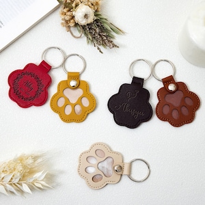 Custom Leather Paw Keychain, Pet Hair Storing Gift, Custom Dog Cat Memorial Fur Keepsake,Fur Keepsake Leather Pouch,Pet Hair Keepsake Holder