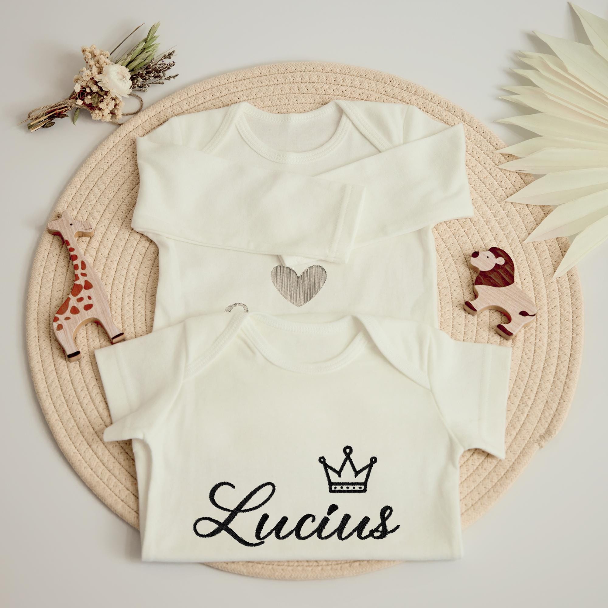 Body Bébé Personnalisé Grenouille Brodé - 100% Coton - Blanc - Neuf Sans étiquettes