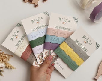 Etiqueta de silicona personalizada para biberón, bandas grabadas personalizadas, etiqueta para botella de agua, regalo personalizado para baby shower, regalo de regreso a clases