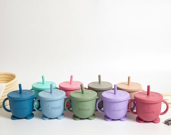 Safe Custom Food Grade Silicone Cup, Toddler Drinking Cup,  Engraved Toddler Training Cup, Personalized Silicone Sippy Cup, Toddler Gift