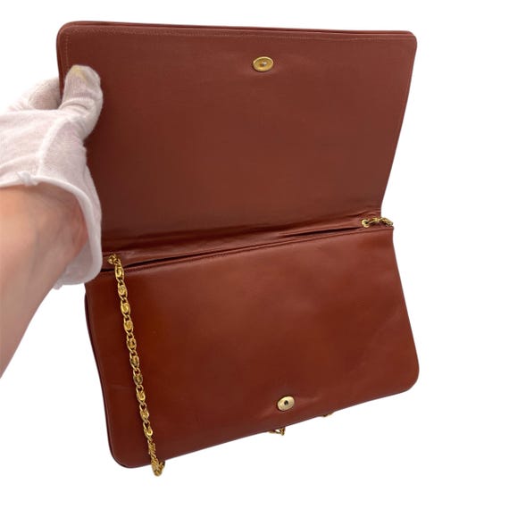 Vintage Brown Python Snake Print Leather Clutch B… - image 8