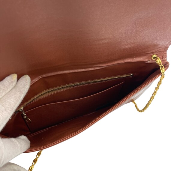 Vintage Brown Python Snake Print Leather Clutch B… - image 9