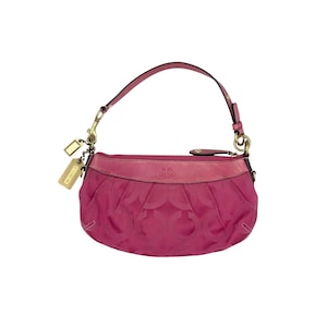 バッグ COACH Signature Pink Leather Hobo Bag COACH Laura Signature Canvas Leather Hobo Shoulder Bag Pink