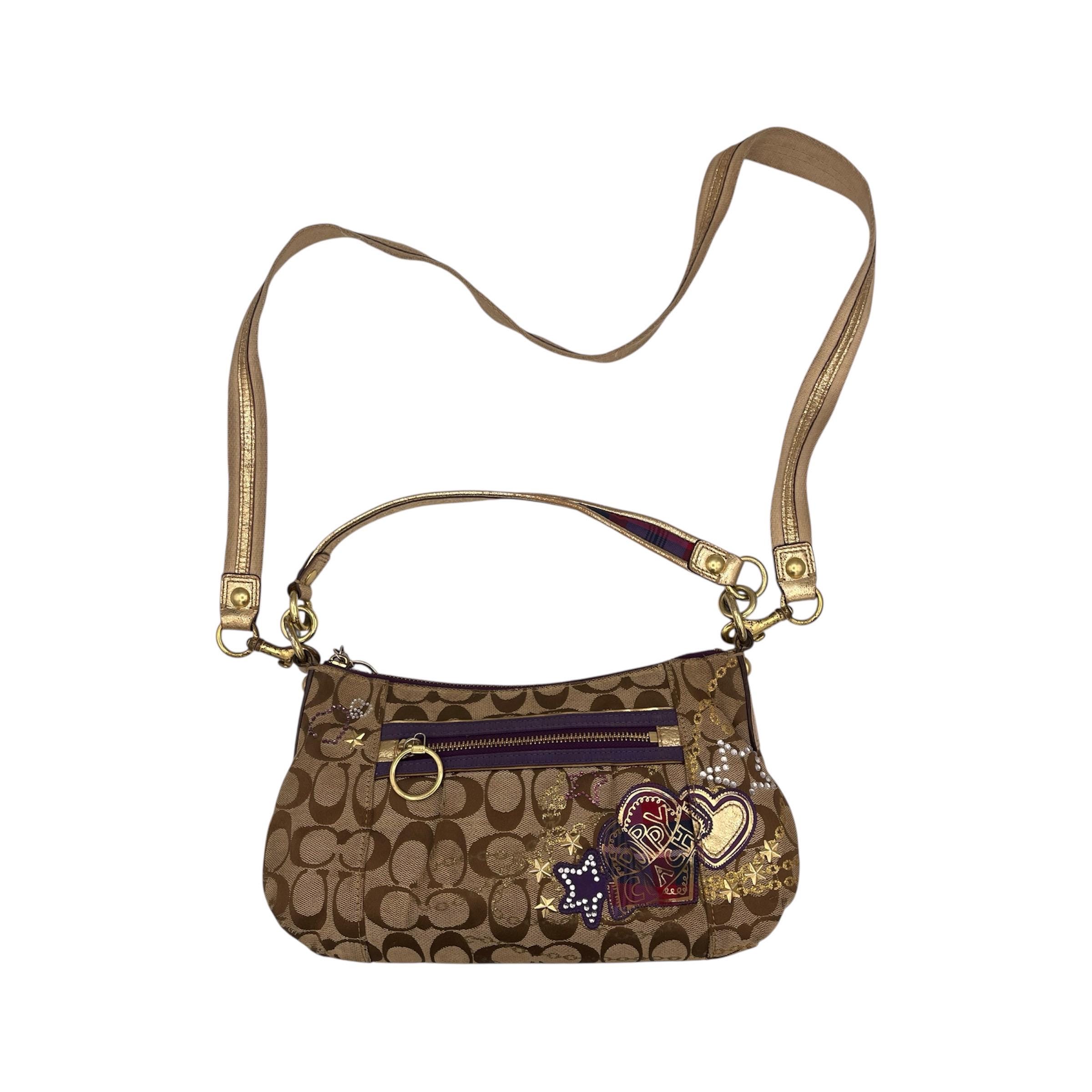 Y2K Inspired Coach Poppy Brown & Tan Signature Jacquard Monogram 