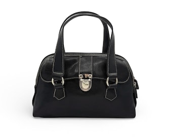 Vintage 80s Coach Black Leather Light Tote | 4065 | Made in USA