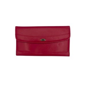 Unique Vintage Buxton Tri-Fold Organizer Wallet - Rare Red Leather Wallet with Card Slots and Detachable Checkbook Holder