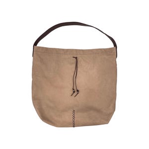 Vintage Large Lucky Brand Hobo Bag, Tan/Beige Leather, Braided Detail, Shoulder Purse, Bohemian Style