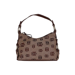 Tommy Hilfiger Y2K Purse, Monogram Small Brown Shoulder Bag