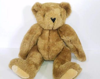Vintage The Vermont Teddy BearCo. Articulated Jointed Brown Teddy Bear Plushie