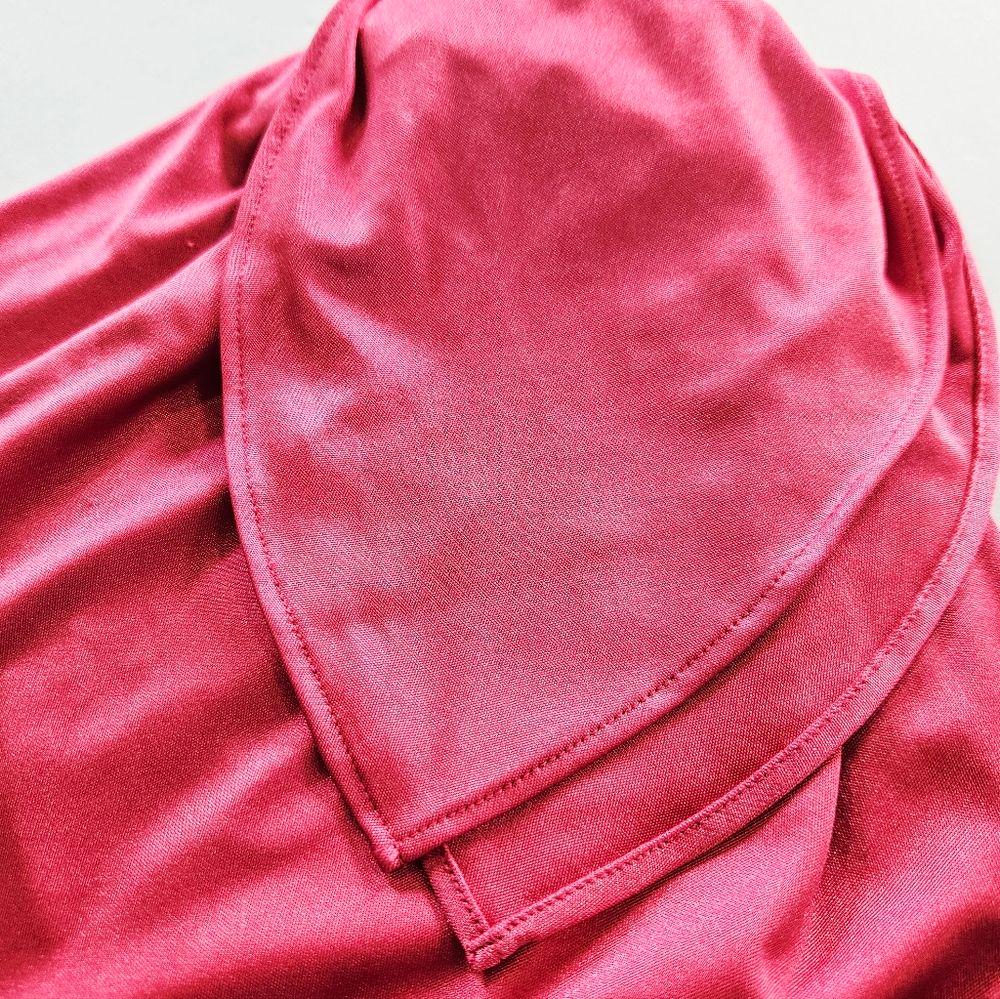 Halston Heritage Grecian One-Shoulder Leg Slit Fuchsia Pink Evening Gown Dress M
