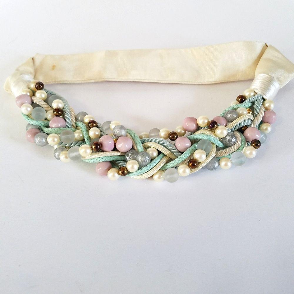 Carolyn Tanner Woven Faux Pearl Belt 36” to 45” CAROLYN TANNER BLACK & WHITE WITH FAUX PEARLS ADJUSTABLE  main image 3