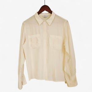 Vintage Cream Silk Shirt Women - Etsy
