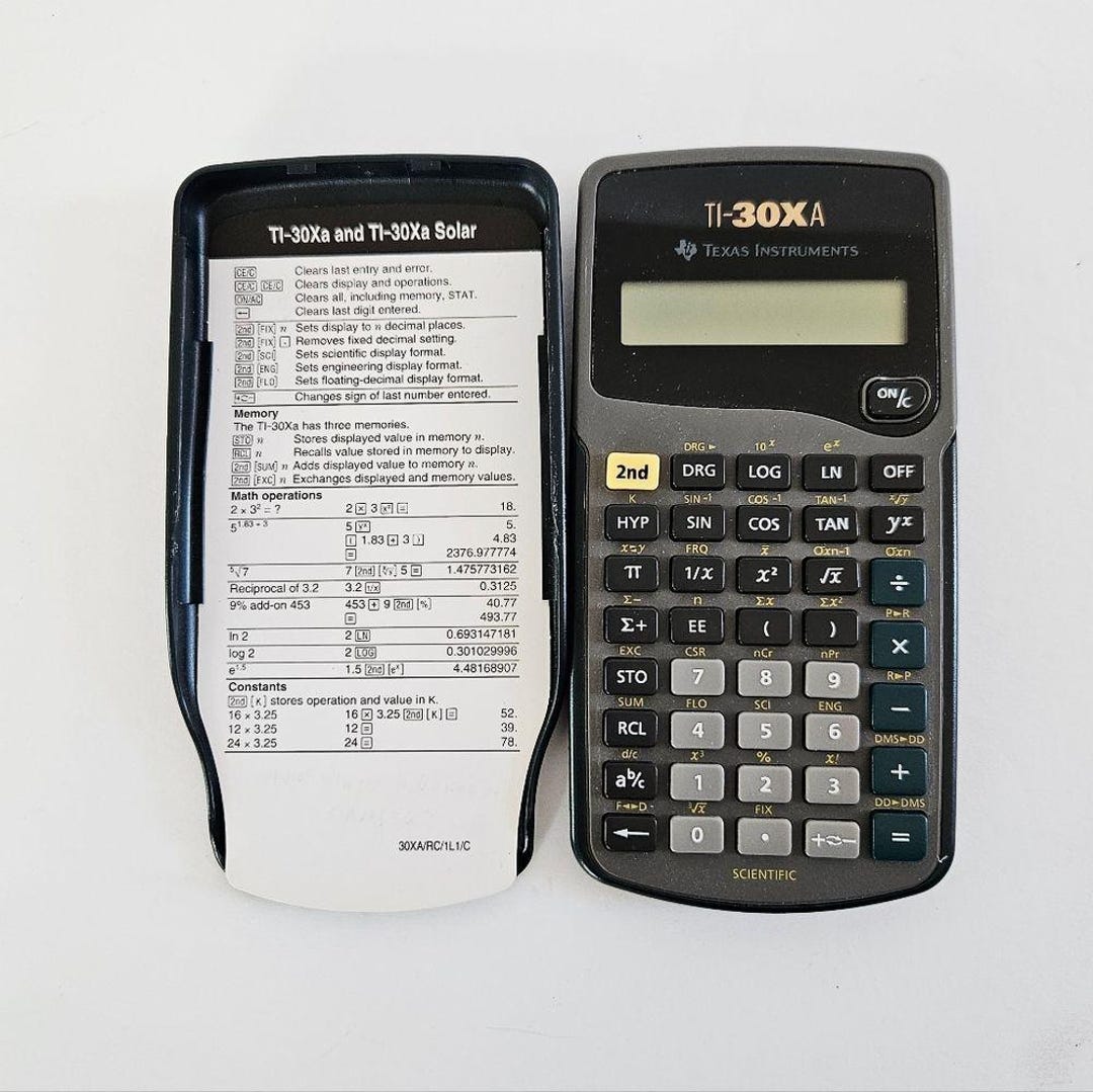 Texas Instruments Ti-30xa Battery Operated Scientific SAT Act Ap Exam ...