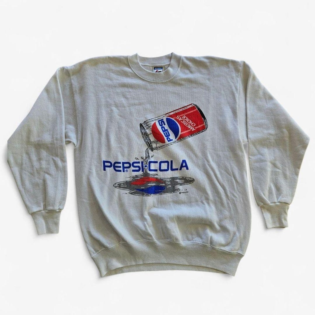 Vintage 80s Official Pepsi Cola Merchandise Retro Pullover 