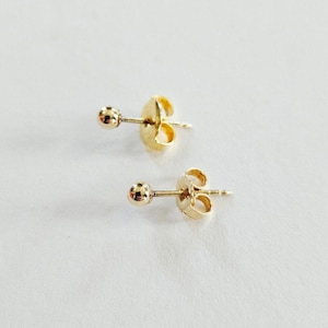 STUDEX Premium Select 10k Polished Yellow Gold Minimalist Ball Stud Earrings