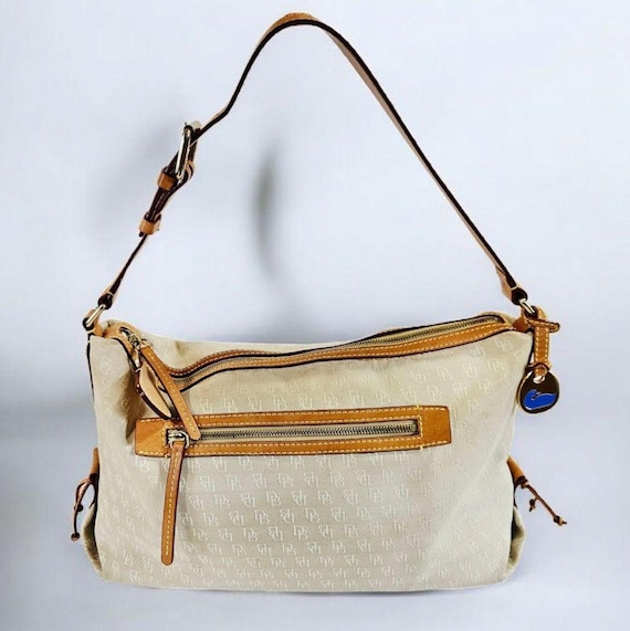 Vintage Dooney & Bourke Tan Signature Canvas Leather  display picture 1