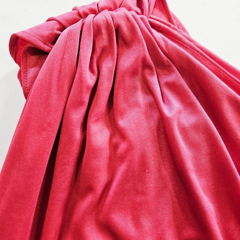 Halston Heritage Grecian One-Shoulder Leg Slit Fuchsia Pink Evening Gown Dress M Halston Heritage Grecian One-Shoulder Leg Slit Fuchsia Pink Evening Gown Dress M