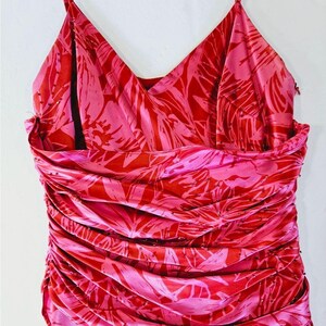VintageAdrianna Papell 100% zijde Y2K tropische roze midi-feeënjurk met kralen 8 afbeelding 4