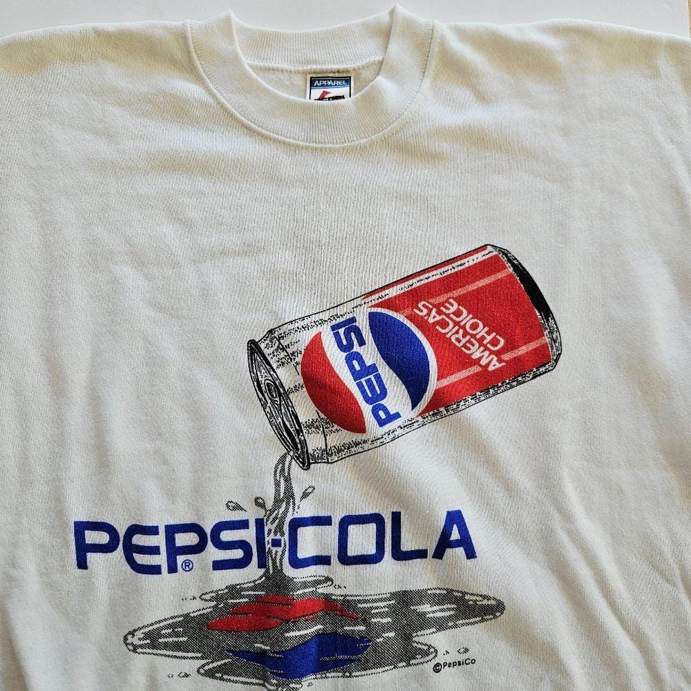 Vintage 80s Official Pepsi Cola Merchandise Retro Pullover 