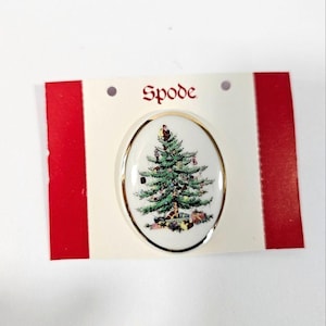 "Spode "CheersPin" ""CheersPin"" Brosche zum Sammeln aus Porzellan auf Original Karte."