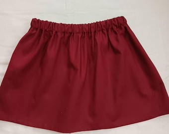 Girls burgundy twirl cotton skirt size infant thru 10 years