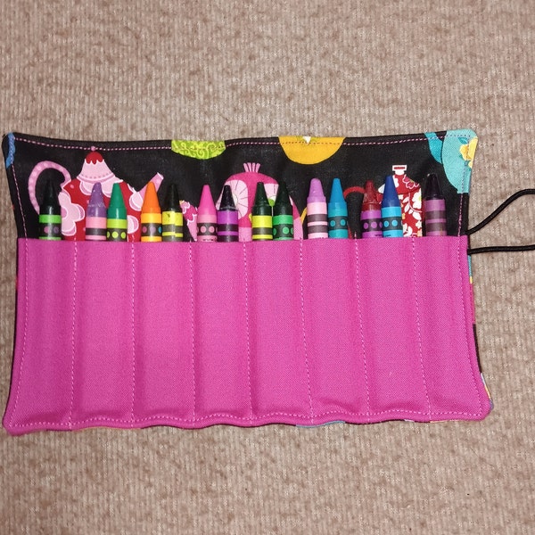 Fun Teapot crayon roll up holds 8 to 14 crayons