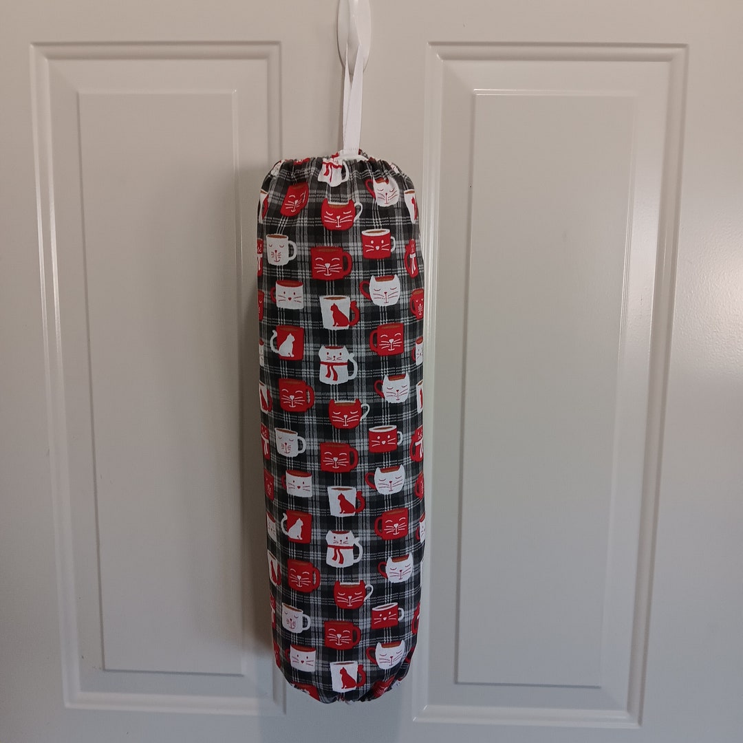 CAT MUG Plastic Bag Holder Organizer Fabric Bag Holder Etsy