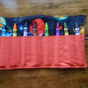 Planet space crayon roll up holds 8 to 14 crayons image 1