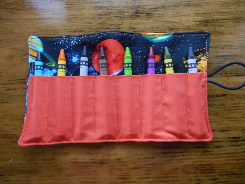 Planet space crayon roll up holds 8 to 14 crayons image 1