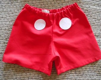 MICKEY MOUSE inspired Costume shorts size 0-3 months through size 8 with or without ears