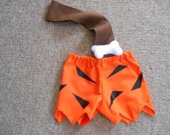 BAM BAM inspired Costume size 0-3 months through size 6 includes shorts, bone and strap