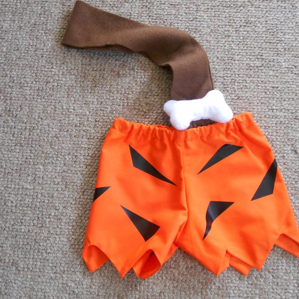 BAM BAM inspired Costume size 0-3 months through size 6 includes shorts, bone and strap