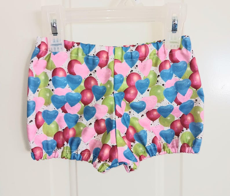 Balloons Hearts Bloomers Blue Green Pink Red Fits 0-3 Months to 3 Years ...