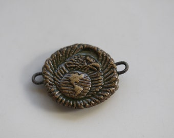 Eagle pendant/ bracelet focal / connector Ceramic Eagle  Pendant handmade clay Eagle art bead artisan jewelry supplies potterygirl1