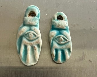 Ceramic earring components/charms pendants clay components clay charms clay art Beads earthy organic jewelry components supplies potterygirl